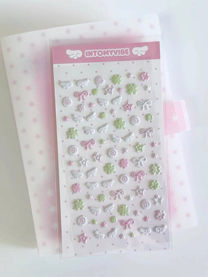 PREORDER [intomyvibe] flowers and clovers bubble sticker sheet