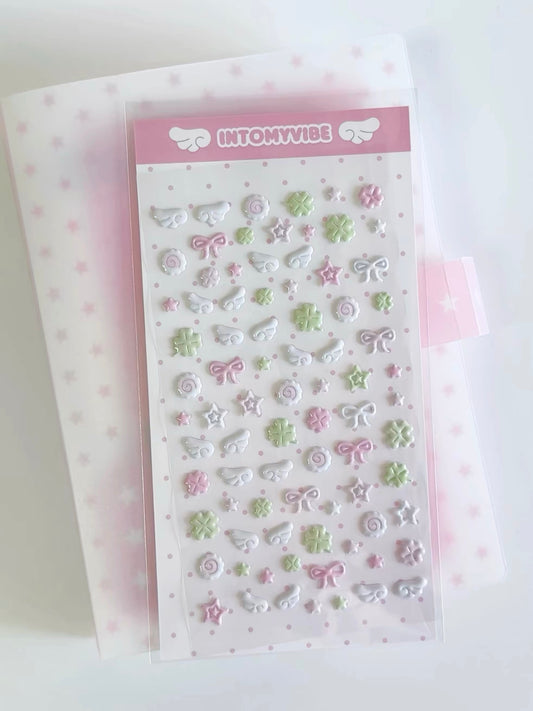 PREORDER [intomyvibe] flowers and clovers bubble sticker sheet