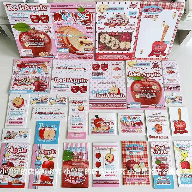red apple themed packing set