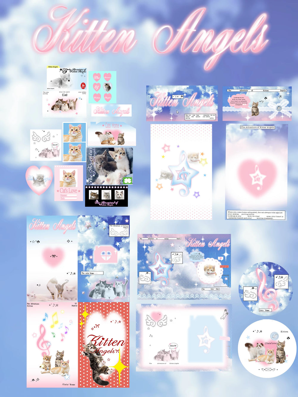 kitten angel themed packing set