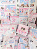 pastel kitten (meow) themed packing set