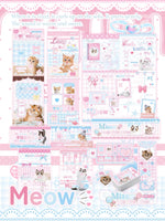 pastel kitten (meow) themed packing set