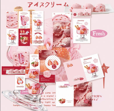 strawberry ice cream themed packing set